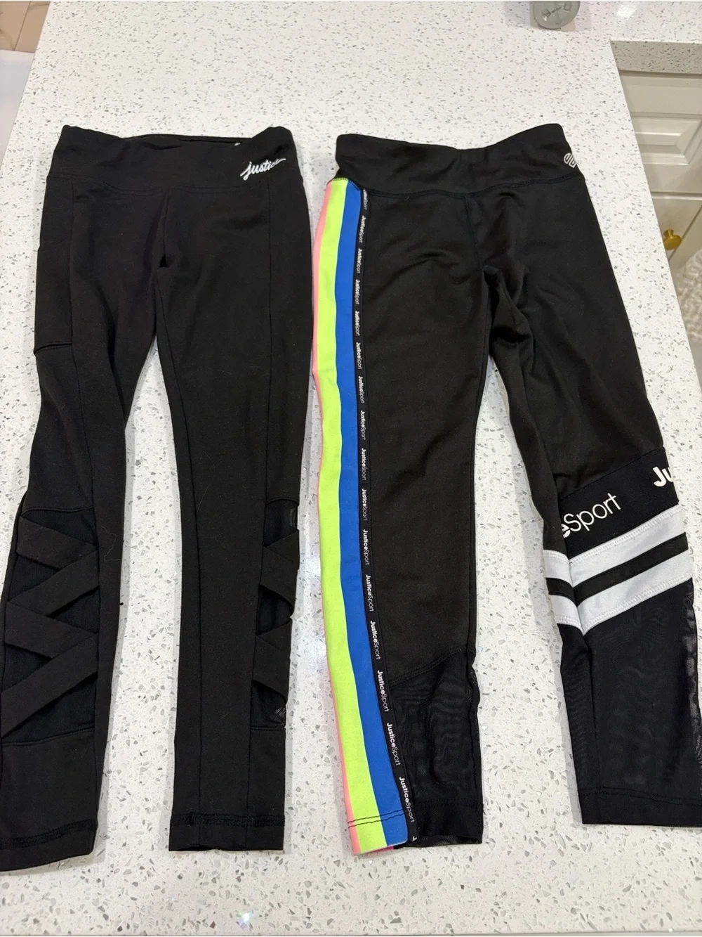 Justice Active Girls black leggings size 7/8